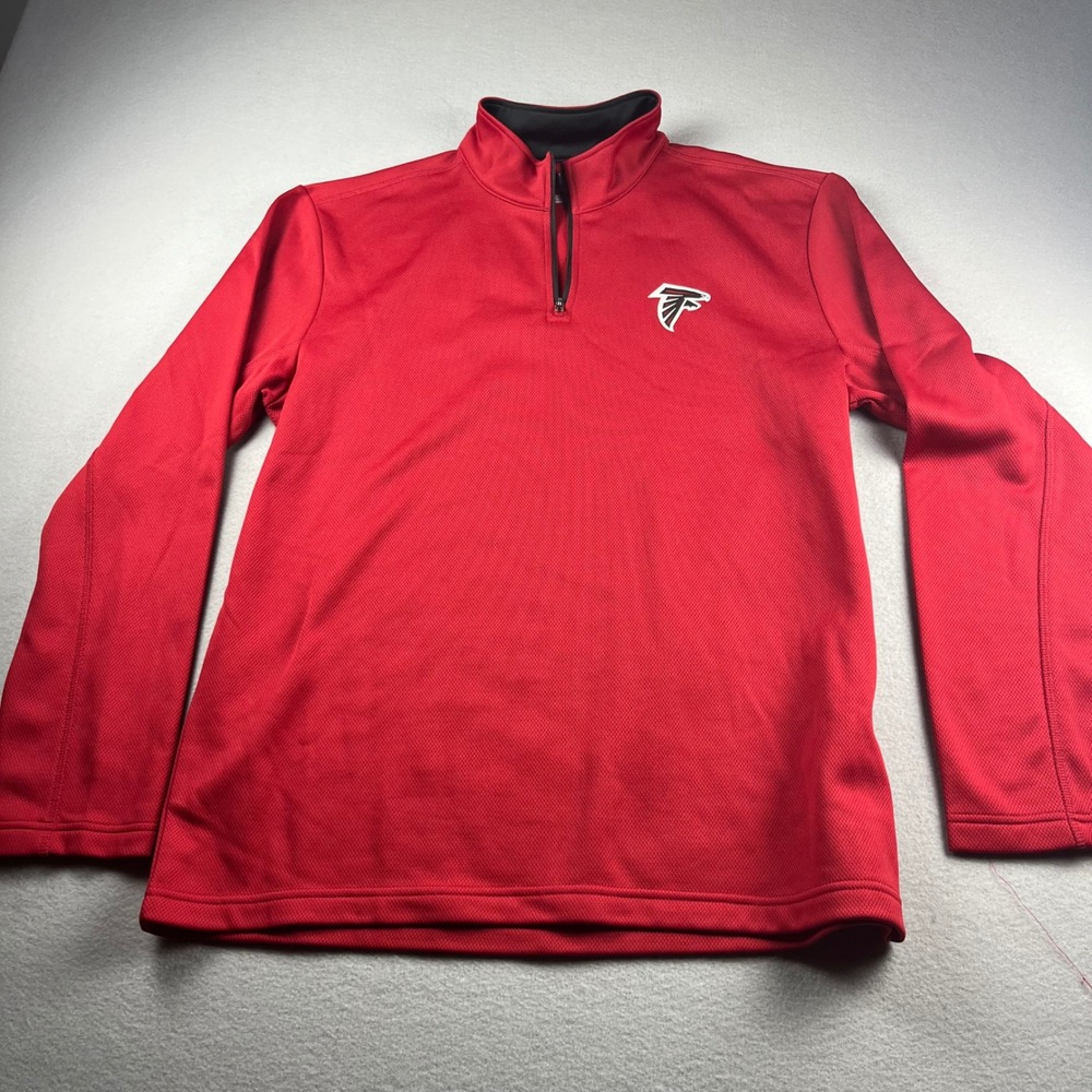 NFL Team Apparel Atlanta Falcons Mens Large Red 1/4 Zip Pullover
